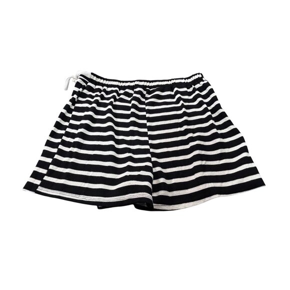 Kirious Los Angeles Striped Black & White Knit Shorts L Polyester Rayon Spandex - Picture 3 of 10